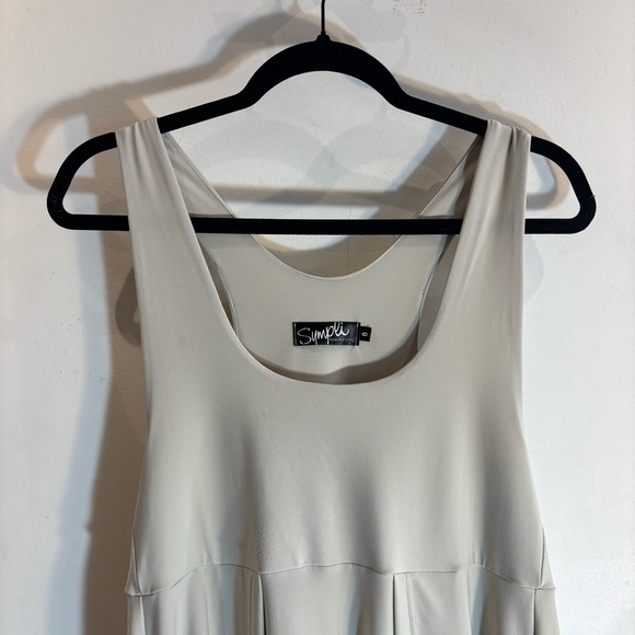 SYMPLI Sz 8 Bauble Hem Overall Bodice Style Dress in Ecru Lagenlook Art To Wear - Picture 3 of 8